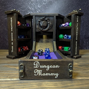 Dice Tower for DnD, Personalized Rolling Tower for Tabletop RPG Gamers, Custom Gift for DND Fans and Players, DM Gift