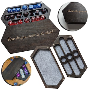 Personalized Hexagonal dice box, Dnd Dice Box, Custom dice tray, Dice Storage, RPG games, Gaming present, Dnd gift for him, Dm gift, DND