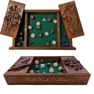 Dobbelstenenbak, Dobbelsteendoos, Custom DnD Dobbelsteendoos, DnD Rolling Tray, Gepersonaliseerde naamgravure, dobbelsteenhouder, dobbelsteendoos, dnd-cadeau, dm-cadeau