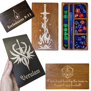 Dice holder - Gift for D&D Fans - DND dice box - Dice case - Your Personalized Engraving - DM Gift - Birthday Gift, Anniversary