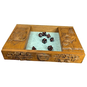 Dice Tray, Rolling Dice, RPG, Dice Organizer, Pathfinder Dice Box Tray RPG Dice Rolling Mat Tabletop Gift for RPG Players