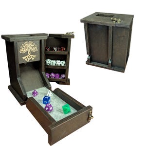 Wooden DnD Dice Tower, Personalized Custom Engraved Tower, Dungeon and Dragons Dice Tower, D&D Gift, RPG Dice Tower