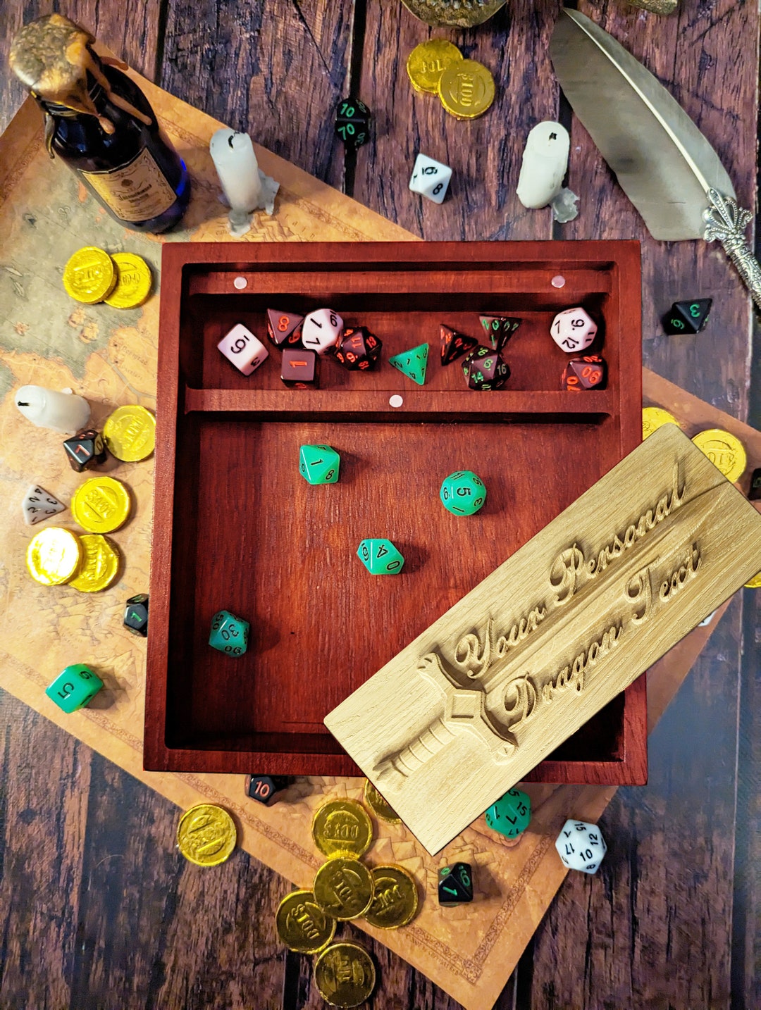 DND Dice Tray RED With Your 3D Text Dnd Dice Tray Dice Tray Dnd Dice