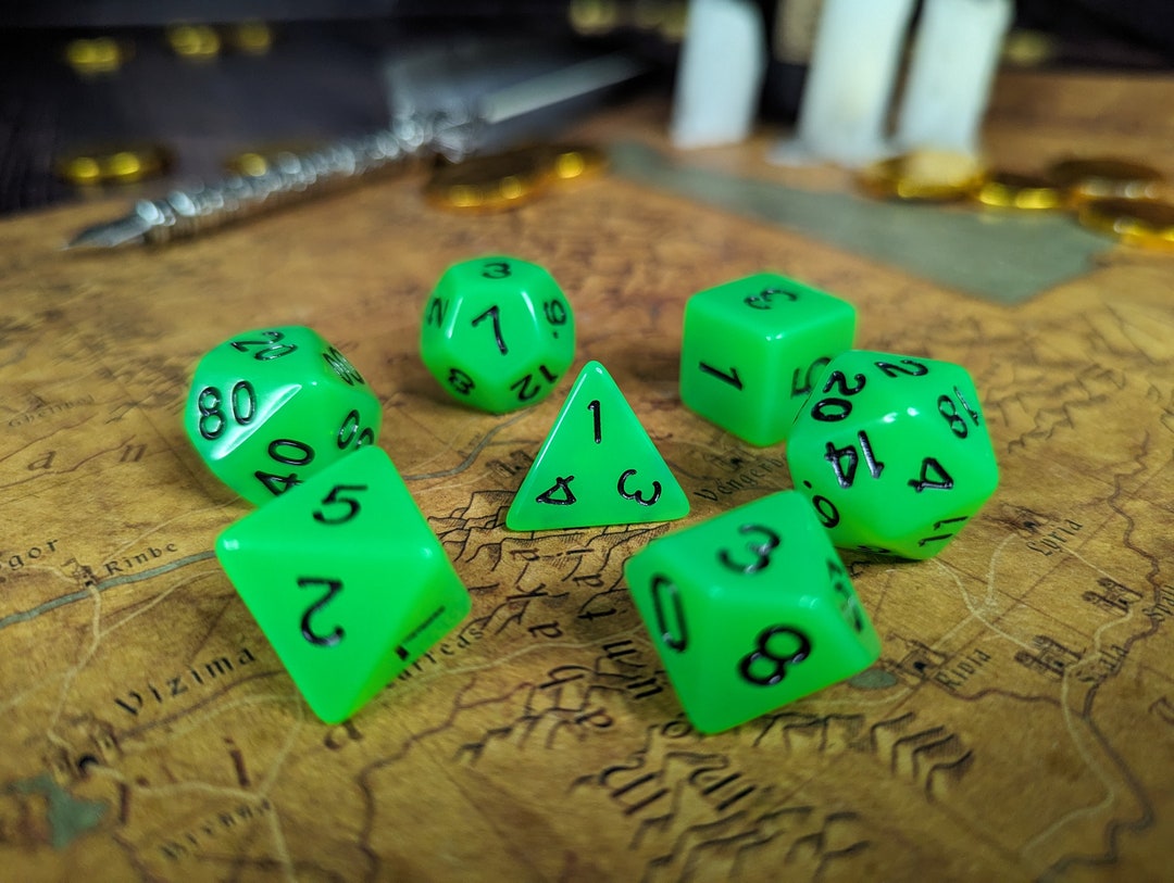 Dnd Dice Dice Set Full Set LIGHT GREEN Dnd Dice Set Dice Set Dice Set
