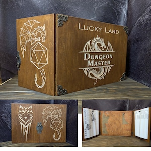 Personalized Wooden DM Screen for DnD – Game Master Gift, Custom RPG Screen, DnD Birthday or Anniversary Gift for Dad or Him