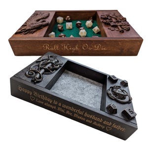 Dice tray | Dice Box | Custom DnD Dice Box | DnD Rolling Tray - Best Gift for DND Fan with Personalized Engravings