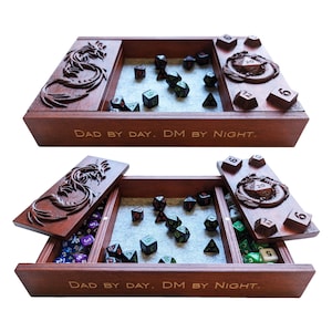 Dungeon and Dragon Dice Holder, DND Dice Box, Personalized Gift, 3rd Anniversary, D&D Fans Gift, Birthday, DM Gift