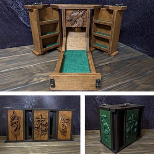Personalized Folding Dice Tower, Dice Roller, Tray & Storage for Tabletop RPG Players, 3rd Anniversary, Birthday, DnD gift for friends