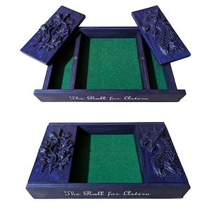 Custom DnD Dice Box, DnD Rolling Tray, Personalized Name Engraving, dice holder, dice case, dnd gift, Dm gift