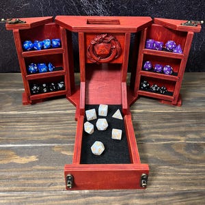 Unique Dice Tower with Rolling Tray & Storage, Personalized Rolling Tower for Tabletop RPG Gamers, Custom Gift for DND Fans, 3rd Anniversary