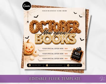 Spooky Booking Flyer October Booking Template October Books Now Open Halloween Flyer Hair Lashes Nail Book Appointments Flyer Canva