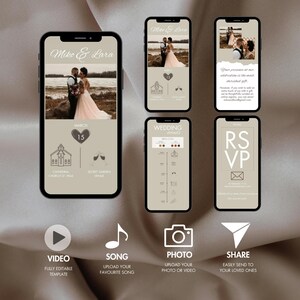 Hochzeitsvideoeinladungsvorlage, Digitale Hochzeitseinladung, Reel-Einladung, Animierte Einladung, Digitale Canva-Einladung, Hochzeit-RSVP
