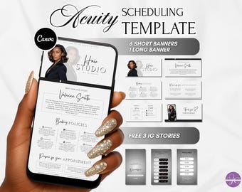 Hair Acuity Website Template DIY Acuity Site for Salon Hair Stylist Acuity Scheduling Template Hair Stylist Beauty Branding Canva Template
