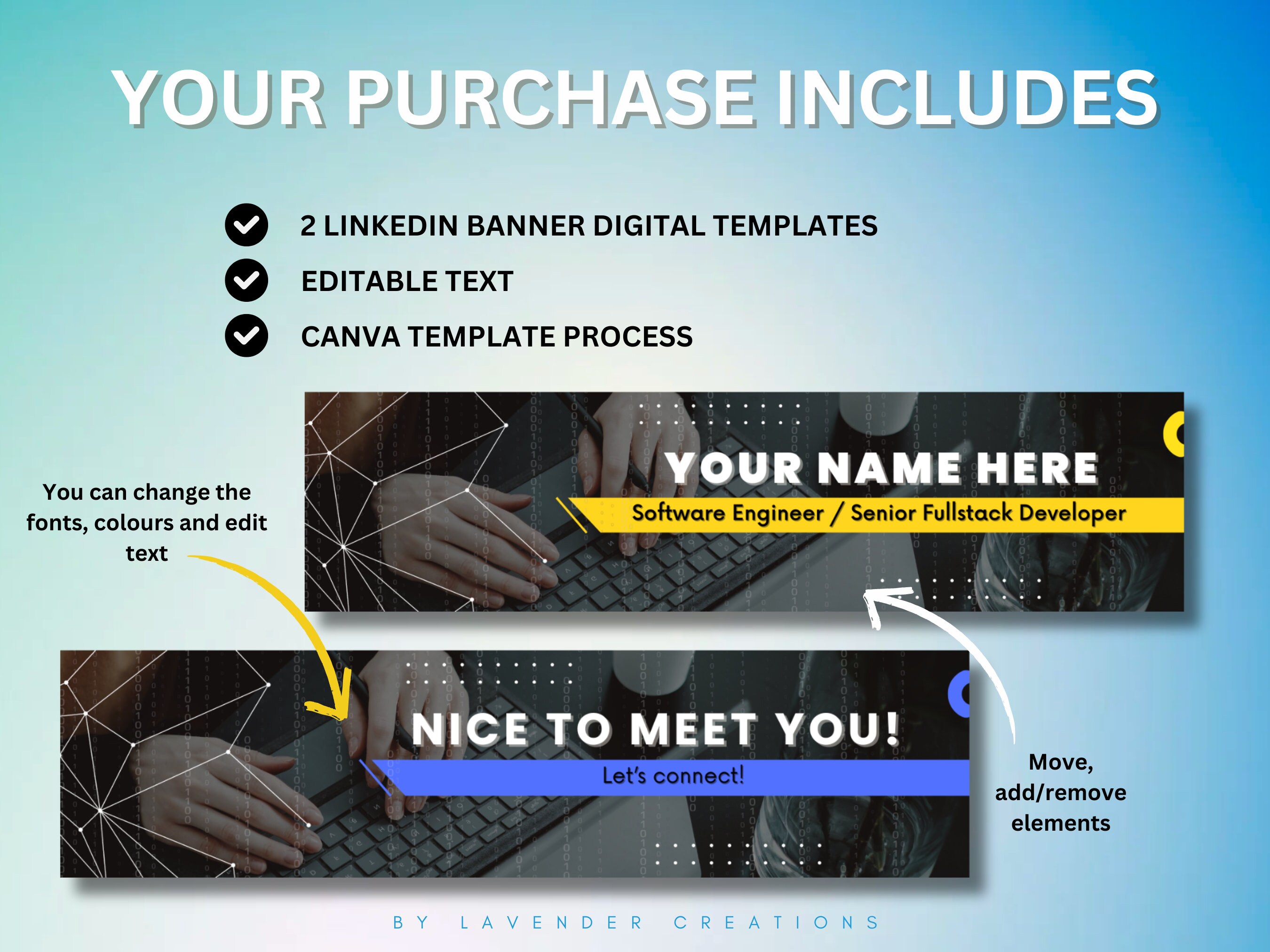 Linkedin Banner Template for Software Engineer Linkedin Cover ...