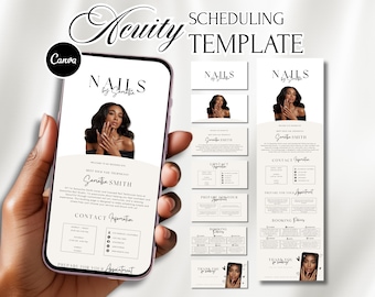 Nagels Acuity-planningssjabloon Nail Tech-websitesjabloon Acuity Nail-boekingssite Minimalistische nagelstyliste-site DIY Acuity Canva-banner