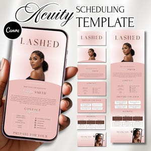 DIY Lash Acuity Scheduling Template Acuity Booking Site Lash Tech Website Template Minimalist Lash Acuity Site Banner Canva Template