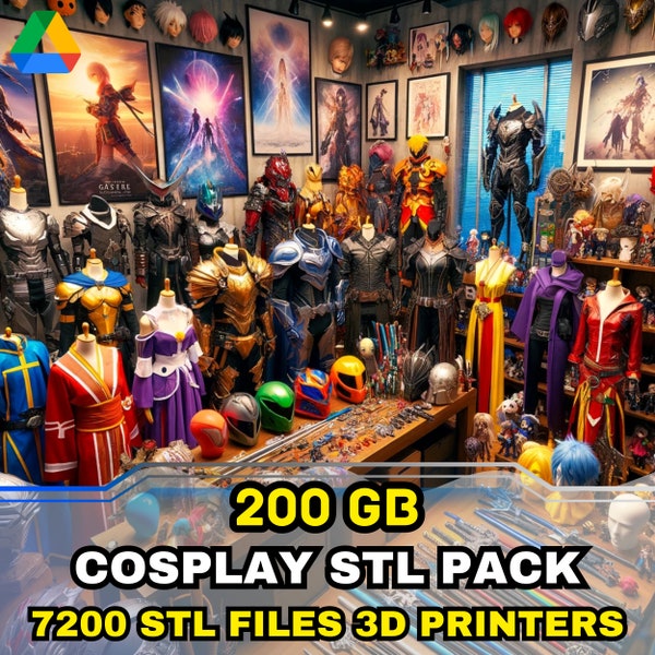 COSPLAY STL Pack: +7200 Cosplay STL Files For 3D Printers - 200GB Google Drive Shared Folder