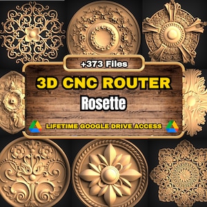 Pacchetto STL Rosette 3D CNC Router: 373 file STL di modelli di fiori e rose per macchine CNC Router 3D - Accesso a vita a Google Drive