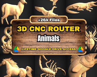 Animals 3D CNC Router STL Pack: +264  STL Files of Animals And Fishes Models For 3D Cnc Router Machine - Lifetime Google Drive Access