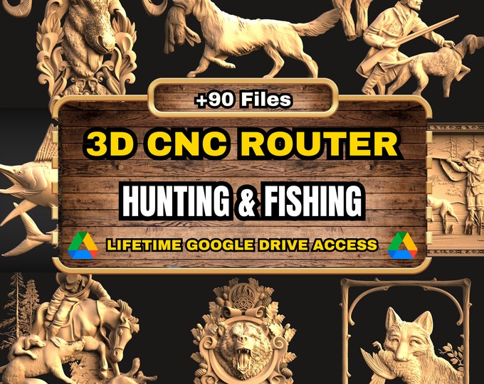Hunting & Fishing 3D CNC Router STL Pack: +90 STL Files of Hunt and ...