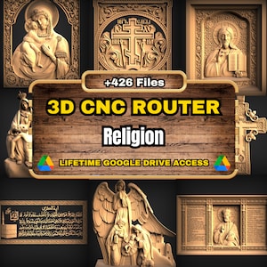 Religie 3D CNC-router STL-pakket: +426 STL-bestanden met religieuze modellen voor 3D-cnc-routermachine - levenslange toegang tot Google Drive