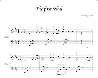 El primer Noel -> Para arpa de palanca, arpa de pedales