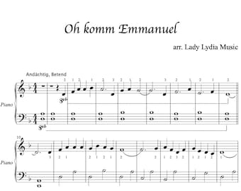 Oh come, oh come Emmanuel -> for lever harp, pedal harp