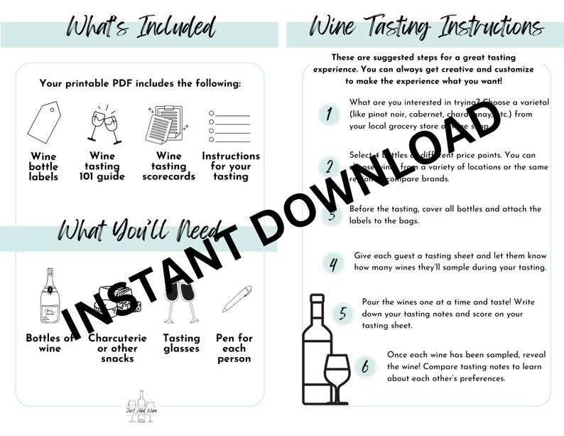 Printable Blind Wine Tasting Party Game - Host Your Own DIY Wine ...
