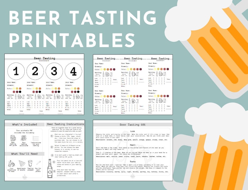 Beer Tasting Printable Party Game - Everything You Need to Host a DIY ...