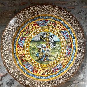 artistic plate, paladin plate, baroque plate, ceramic plate, ceramic, collection plate, ceramic picture, decorated plate, plate