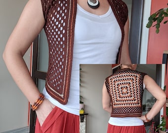 Handmade Crocheted Sweater Vest - Trendy & Unique