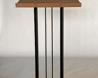 Atril &quot;Loft 2.0&quot;: moderno podio de madera y metal para presentaciones, conferencias, reuniones, oratoria, oficinas, iglesias y eventos.