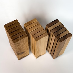 Wood Magnetic Knife Block for 6 Knives Modern Storage Solution for Kitchen Safe and Stylish Design Ideal for Any Kitchen Interior Oak