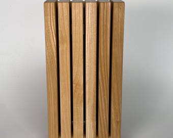Ash Magnetic Knife Block Wooden knife stand Wooden knife holder  Convenient Space-Saving Knife Storage Wooden knife holder Ash Walnut Oak