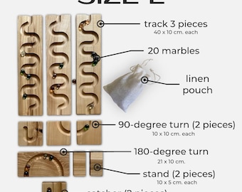 Wooden Marble Run Toy, Montessori STEM Game, Ball Track Set, Kids Educational Toy, Personalized Gift for Kids
