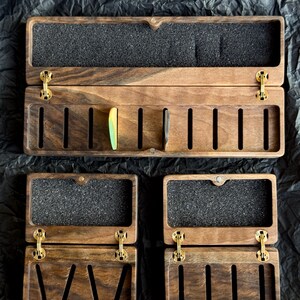 Personalized Wood Guitar Pick Box-Plectrum Pick Case Pick Holder Musicians Gift Guitar Player Xmas gift New Year gift Gifts for Him 10 picks