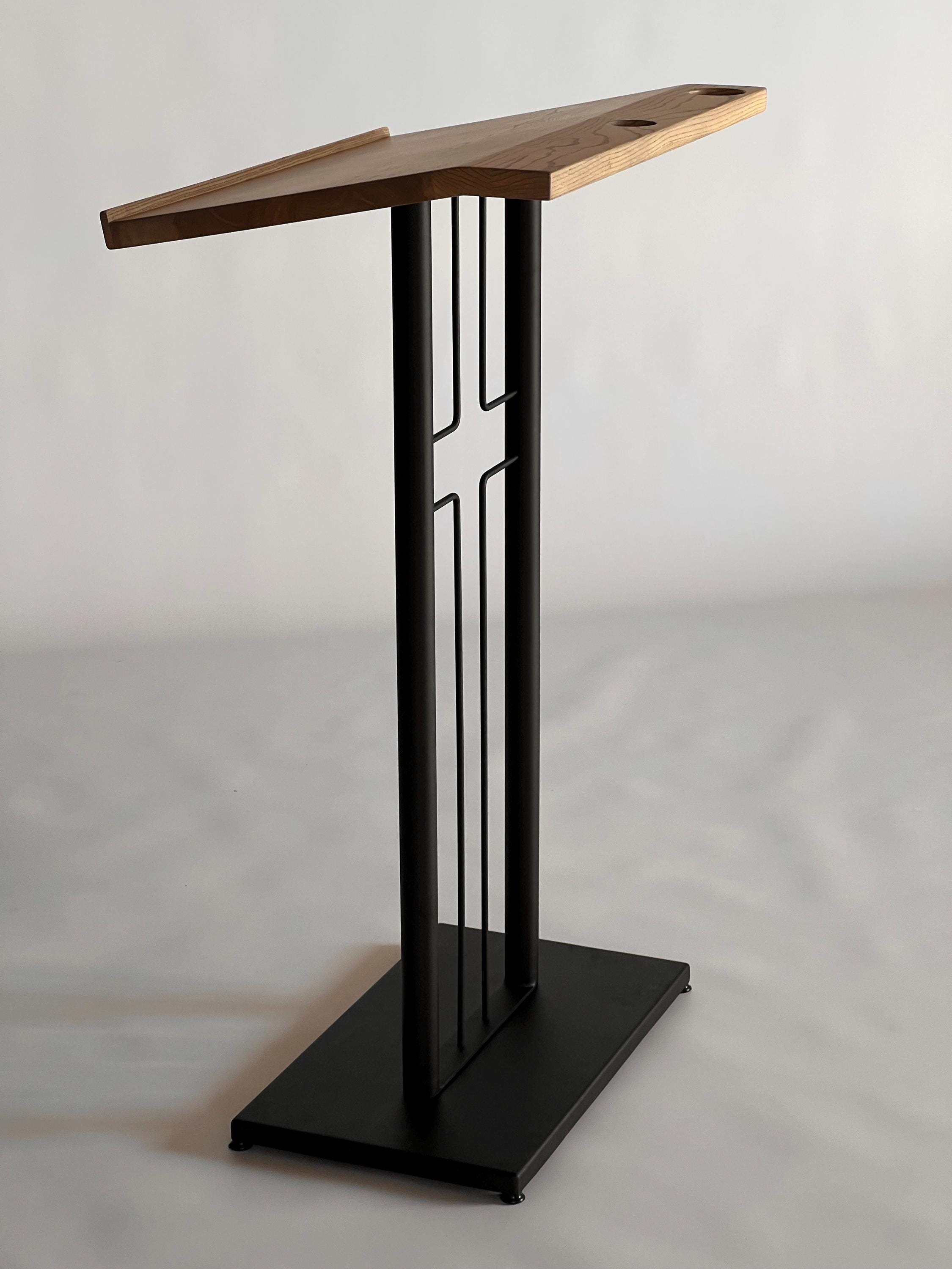 church-lectern-with-microphone-slot-ash-wood-pulpit-stand-wooden