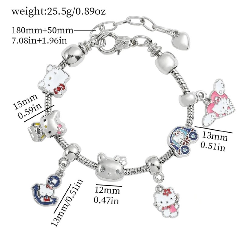 Charm Bracelet Hello Kitty 2 Different Varieties Etsy