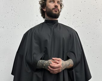 Bata de barbero, capa de peluquería, uniforme personalizado de estilista, bata con broches, ropa de trabajo profesional