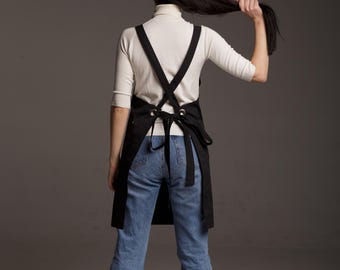 Gardening Apron With Pockets, Personalized Crossback Pinafore Apron For Work And Home, Valentines Gift
