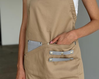 Custom BBQ Apron For Women, Personalized Crossback Apron For Cooking Gardening Or Work, Cute Gift For Her
