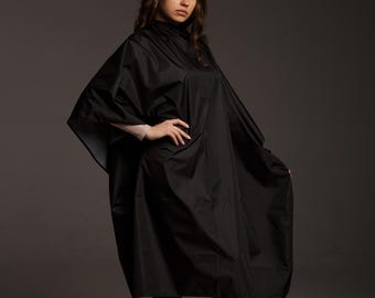 Capa de corte de pelo impermeable personalizada, larga, negra, para peluquero, regalo profesional de invierno.
