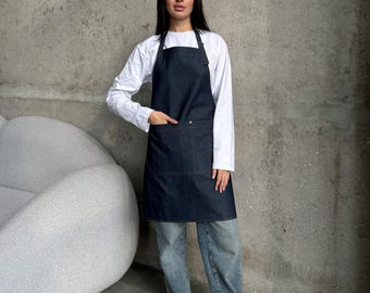 Vintage 50s Denim Work Apron / Selvedge Denim 1940s 1950s