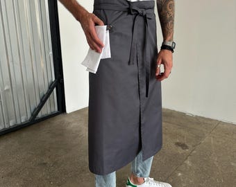 Personalized Kitchen Apron For Men, Custom Cotton Chef Apron For Cooking, BBQ Or Bar Use