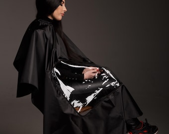 Bata de peluquería personalizada - Capa impermeable para estilistas - Regalo para peluqueros - Delantal profesional de peluquería