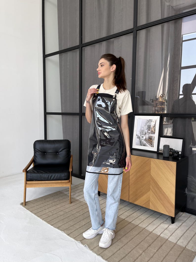 Pvc Apron Translucent Transparent PVC Waterproof Apron With Pocket, Personalized Salon ...