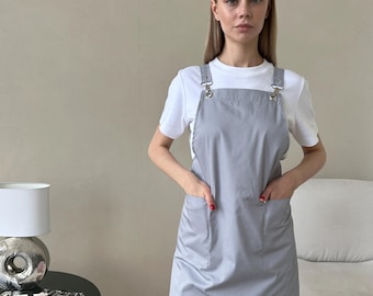 Gardening Apron With Monogram, Personalized Crossback Work Apron For Florists, Beautiful Garden Gift For Her