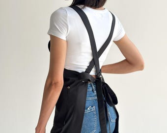 Delantal impermeable cruzado en la espalda para mujer – Bata de peluquería con logo personalizado, regalo perfecto para salón de belleza o nuevo negocio