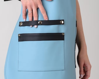 Eco-Leather Artisan Apron – Waterproof, Durable Workwear for Beauty Professionals