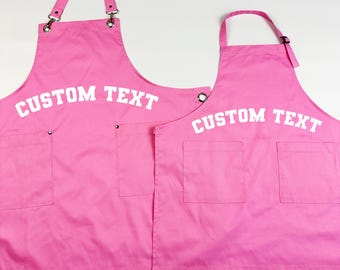 Grazioso grembiule rosa per donna, grembiule da cucina personalizzato per adulti, grembiule da chef personalizzato con nome o logo, divertente grembiule da cucina regalo per lei